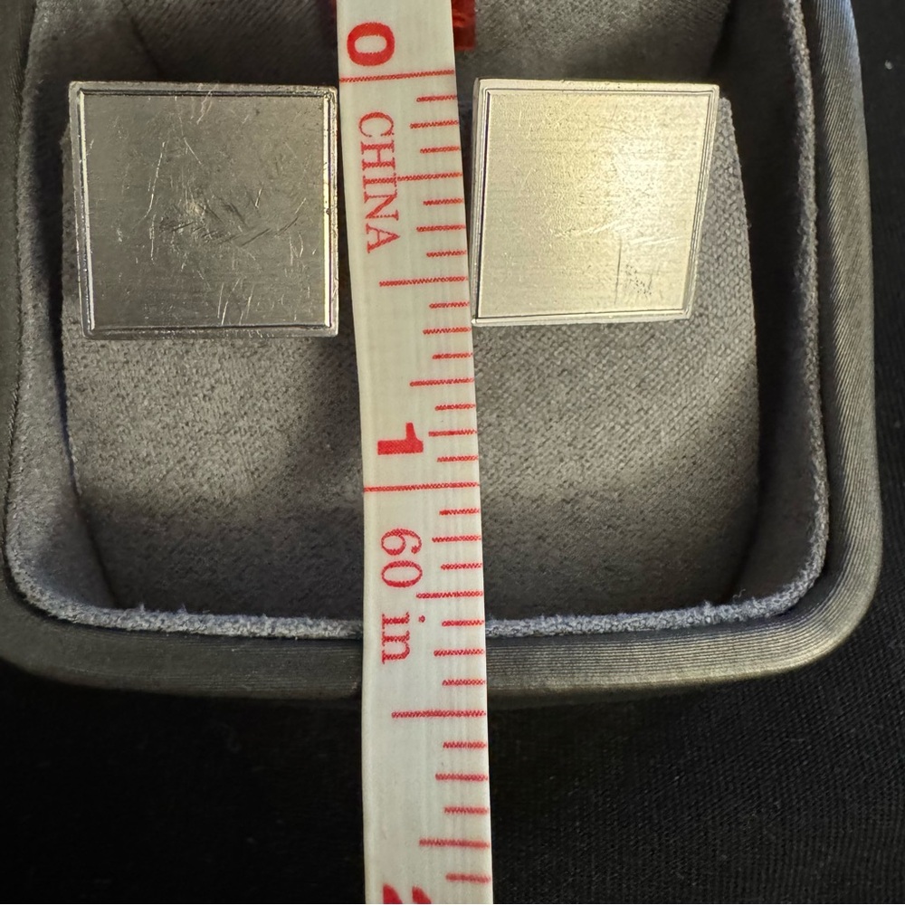 Sterling Silver Minimalist Rectangular Cufflinks … - image 5